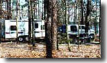 Camping trailer in spring